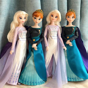 圣诞礼物冰雪奇缘爱莎公主艾莎安娜娃娃玩偶摆件儿童女孩仿真玩具