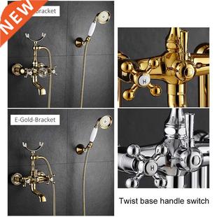 Luxury Brass Gold Faucet Bathtub Handle Cryal Hand with
