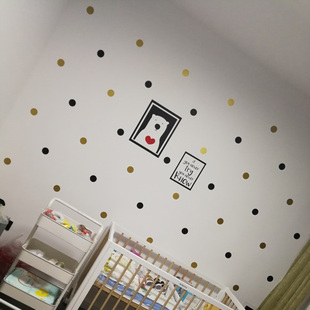 儿童房间布置幼儿园教室装 饰墙贴画 北欧ins风小圆点创意环保贴纸