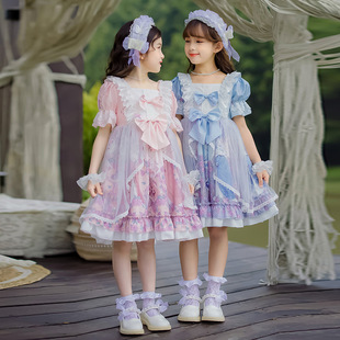 女童洛丽塔连衣裙夏季 2024新款 儿童装 洋气萝莉塔公主裙Lolita裙子