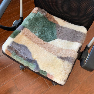 秋冬学生椅垫保暖椅垫屁股垫加厚纯羊毛皮毛一体椅垫办公室垫子