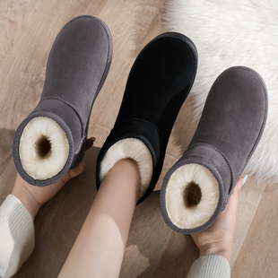 防滑保暖女靴子 加绒加厚面包鞋 冬季 雪地靴女短筒2023新款 雪地棉鞋