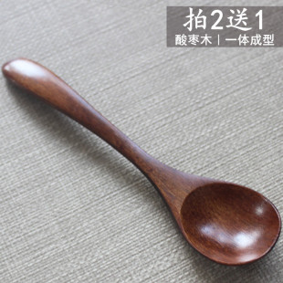 日式 奶粉咖啡搅拌勺 短柄甜品蜂蜜小木勺汤匙调羹家用木头勺子韩式