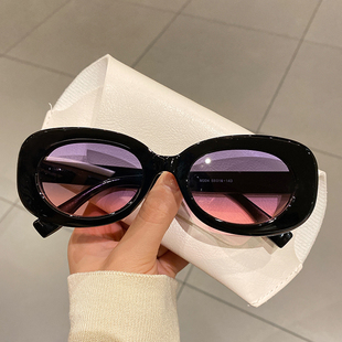 百搭太阳眼镜女韩版 潮流椭圆框嘻哈墨镜户外驾驶防紫外线强光 时尚