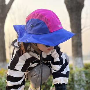 防晒遮脸防紫外线户外春夏天遮阳帽太阳帽沙滩折叠速干儿童亲子帽