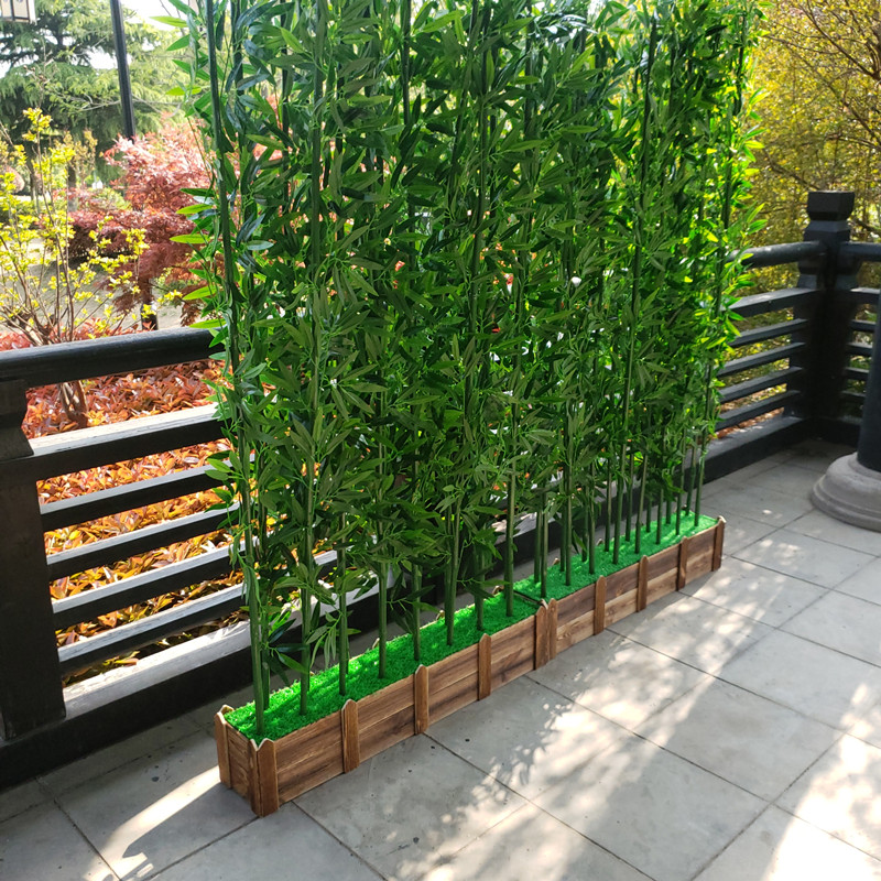 仿真竹子装 饰假竹子仿生绿植物造景隔断室内庭院户外塑料背景挡墙