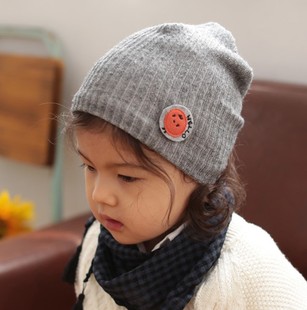 韩国进口applecat男女宝宝套头帽子婴儿童春秋新款 螺纹保暖包头帽