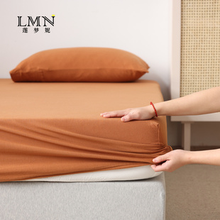 床单全棉针织棉天竺棉床笠纯色简约裸睡床罩被单单人双人床上用品