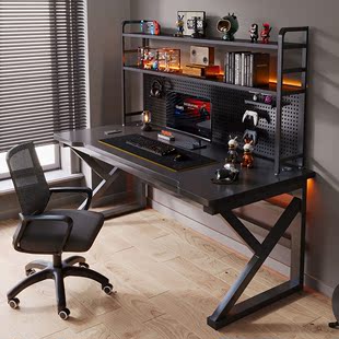 电脑桌台式 电竞桌椅组合简易办公桌学生家用学习书桌书架一体桌子