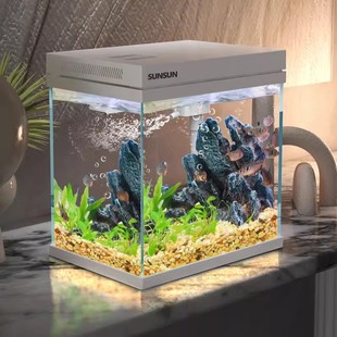 森森超白玻璃鱼缸客厅小型家用水族箱生态免换水过滤制氧金鱼缸