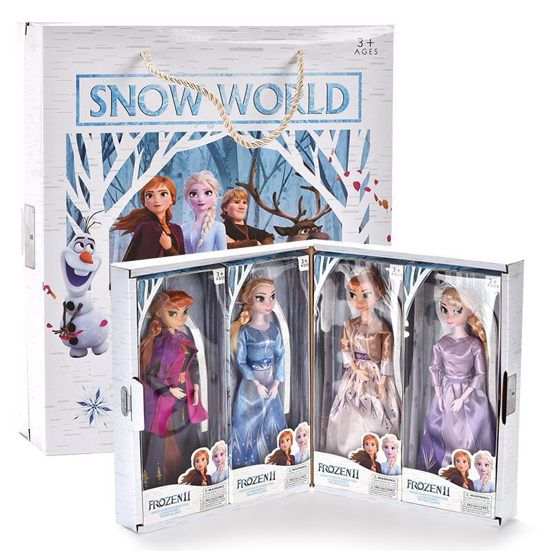 冰雪奇缘2艾莎安娜女孩玩具礼盒套装 11寸梦幻公主玩偶洋娃娃礼物