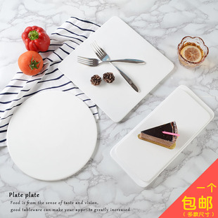 陶瓷西餐平板烘焙餐具正方盘蛋糕盘子长方平盘日式 摆盘寿司盘