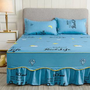 席梦思床罩床裙式 床套单件防尘保护套1.5米1.8m床单床垫床笠防滑