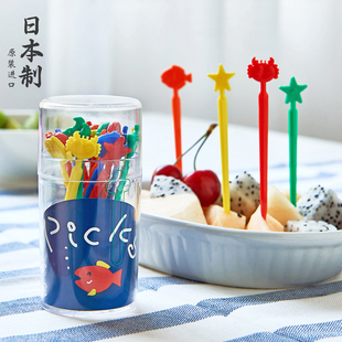 卡通动物可爱儿童牙签创意插蛋糕 小叉子20枚 日本进口水果叉套装