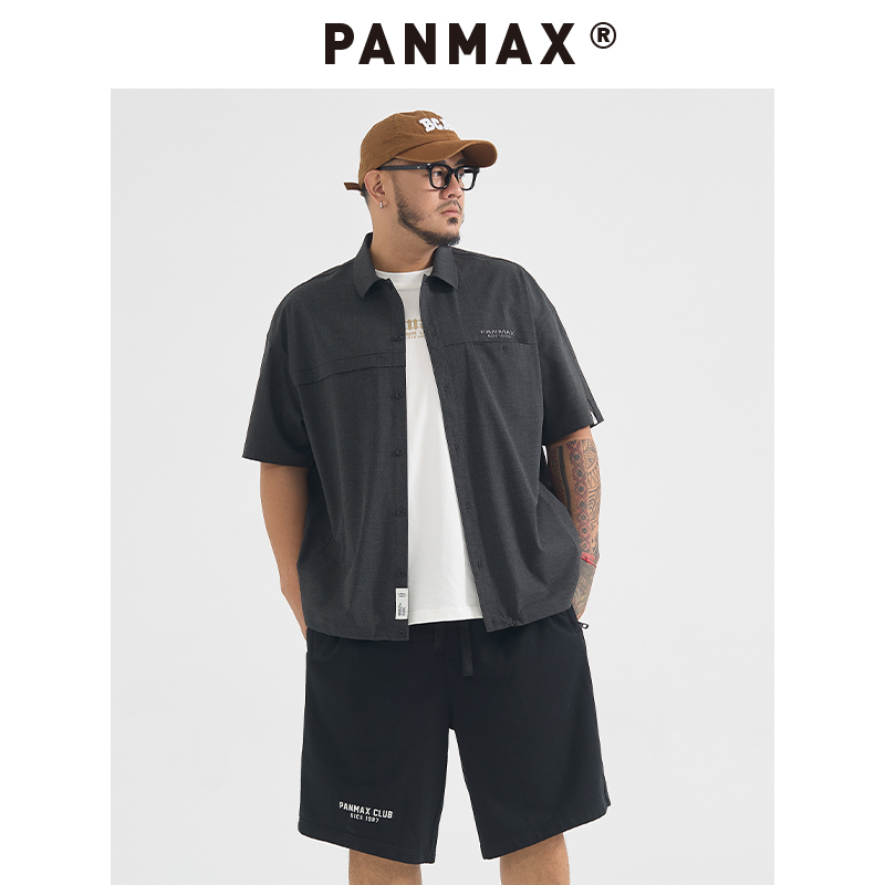 PANMAX大码 衬衫 短袖 潮牌百搭透气加大DD T恤夏休闲美式 CS0004 男装