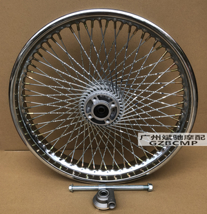 GN125太子轮圈复古改装 加密钢丝辐条加宽黑色前后轮网 摩托车轮毂