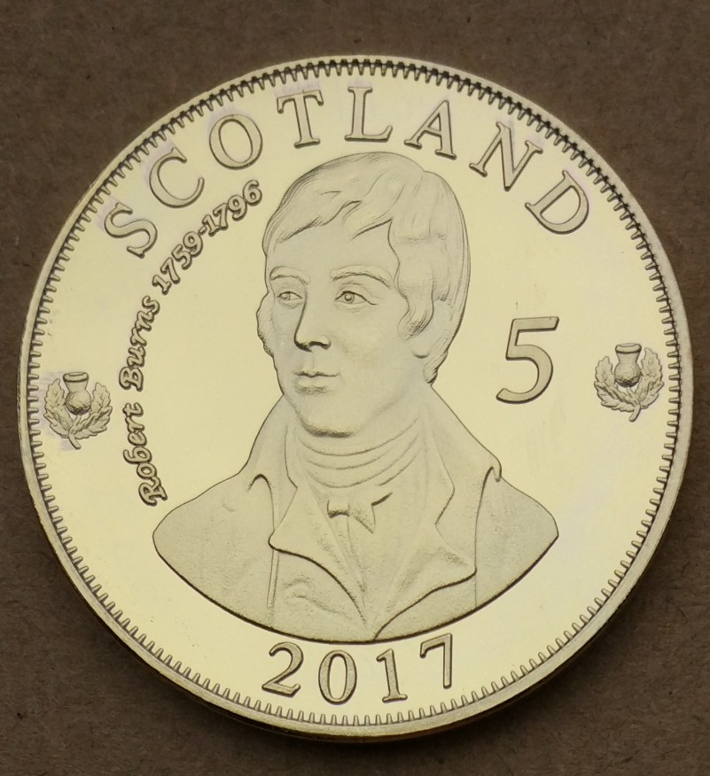 纪念币硬币 镀金 40mm 彭斯 苏格兰 纪念章 罗伯特 收藏