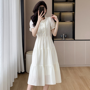 国风洋装 独特短袖 新中式 2024年新款 裙子日常改良旗袍 连衣裙女夏季