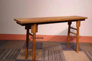 中式 实木条案老榆木旧门板实木条几原生态家用吧台玄关供桌门板桌