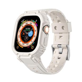 8苹果S7手表表带applewatch7表带S8硅胶SE一体S6高级5创意4全包3代ultra男女款 透气运动智能腕带 适用iwatch9