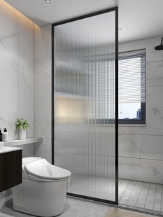 佛山极窄不锈钢淋浴房隔断玻璃浴室卫生间干湿分离洗澡间固定浴屏