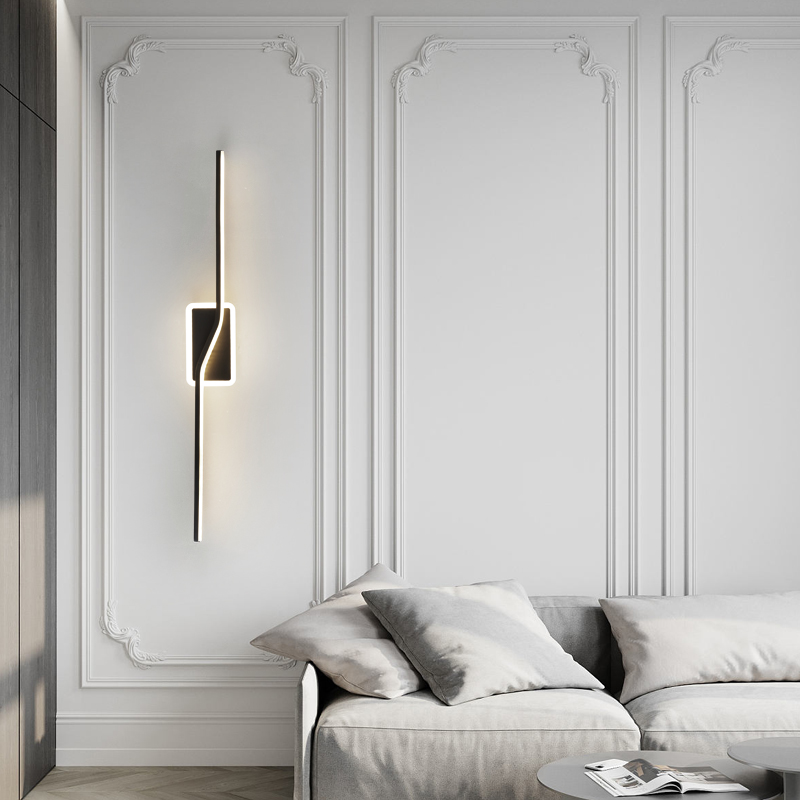简约现代客厅背景墙氛围灯创意极简长条书房卧室床头壁灯中山灯具