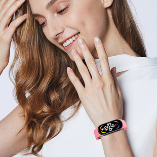 手环海洋硅胶一体表带智能运动个性 潮男女手腕带 适用于小米智能手环7手表带通用NFC版