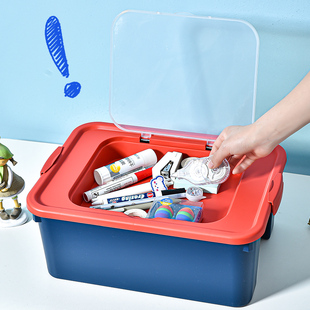 储物盖子万文具儿童分类玩具塑料杂物盒收纳箱可视箱源鸿卡扣整理