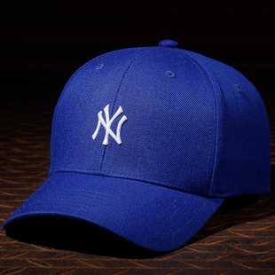 JVUAMLB帽子男女蓝色白标硬顶小标NY棒球帽洋基队鸭舌帽JVUΑMLB