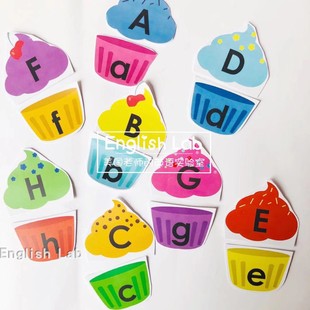 幼儿英语启蒙亲子26字母配对亲子互动游戏早教英文双语教师教具