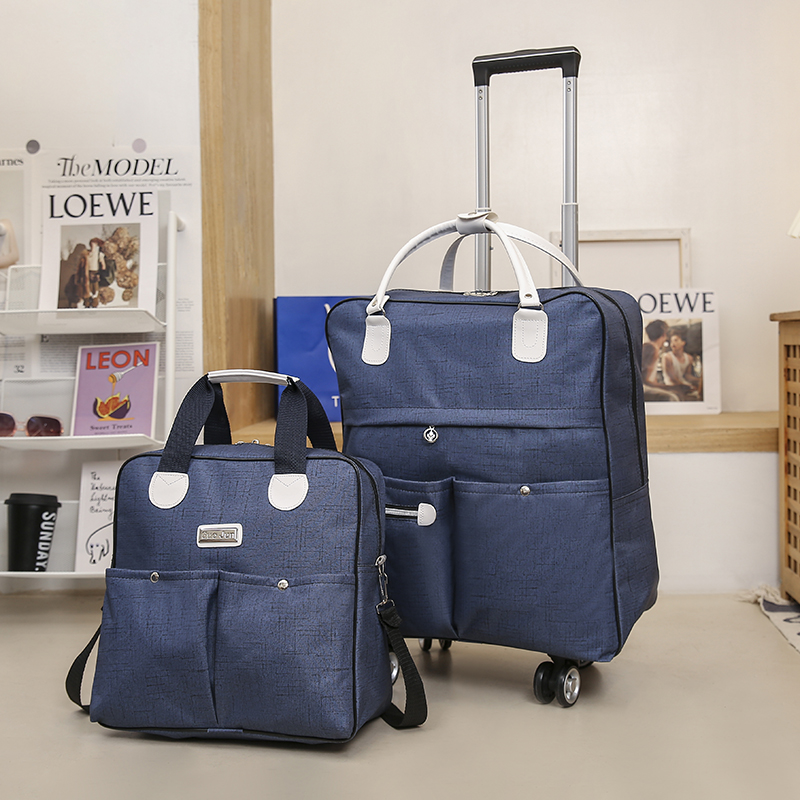 简约时尚 拉杆包旅行包大容量手提短途旅游行李袋女轻便折叠双肩包