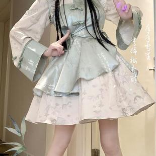 花崎loli原创设计新中式 改良旗袍lolita少女汉服OP连衣裙