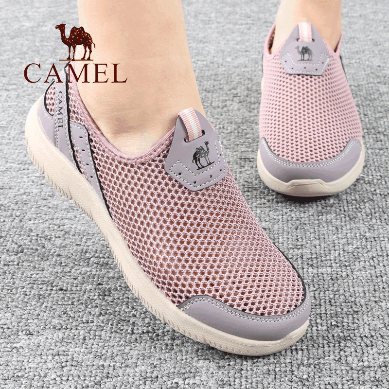 骆驼女鞋 夏季 Camel 品网面孔透气舒适轻便户外休闲旅游凉鞋 子 新款