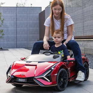 兰博基尼儿童电动车四轮带遥控汽车双人座玩具车宝宝可坐大人适用