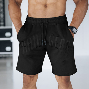 RW小力王运动跑步训练健身健美肌肉男魔兽夏季 纯棉透气短裤 五分裤