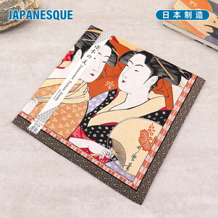 擦汗浮世绘日式 方巾礼物 日本产进口手帕随身和风手绢纯棉吸汗薄款