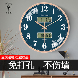 康巴丝钟表挂钟客厅家用时尚 现代简约时钟挂墙北欧创意静音石英钟