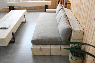 北欧实木沙发组合原木客厅木质民宿冬夏两用沙发床简约三人家具