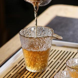 日式 锤纹公道杯耐热加厚玻璃分茶器功夫茶具配件匀杯茶道公杯家用