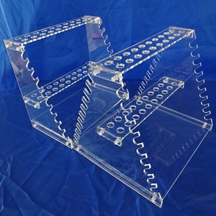 有机玻璃单双面移液管架 耐酸碱移液管架 亚克力多功能梯形吸管架