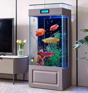 方形金鱼缸客厅中小型水族箱家用免换水生态落地鱼缸超白玻璃立式