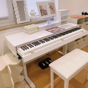 实木琴桌电动升降抽屉式 电子钢琴桌架收纳桌音乐制作编曲桌工作台