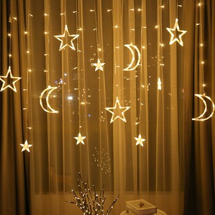 星星灯小彩灯闪灯串灯满天星卧室装 饰房间布置窗帘氛围灯圣诞挂灯