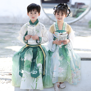 国学服中国风男童古风演出服装 2024新款 儿童汉服夏季 女童超仙古装