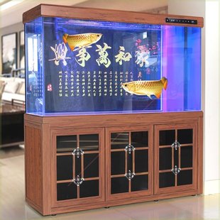 鱼缸水族箱客厅生态家用中大型底滤超白玻璃隔断免换水屏风水招财