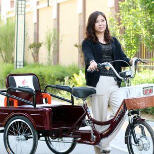 老年人脚蹬三轮车成人电动助力脚踏代步车人力锻炼客货二用自行车