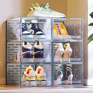盒收纳盒透明鞋 架抽屉式 鞋 柜篮球鞋 子组合收纳神器省空间 硬塑料鞋