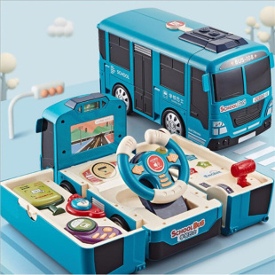 宝宝玩具儿童男孩益智巴士车公交汽车方向盘变形小仿真多功能32