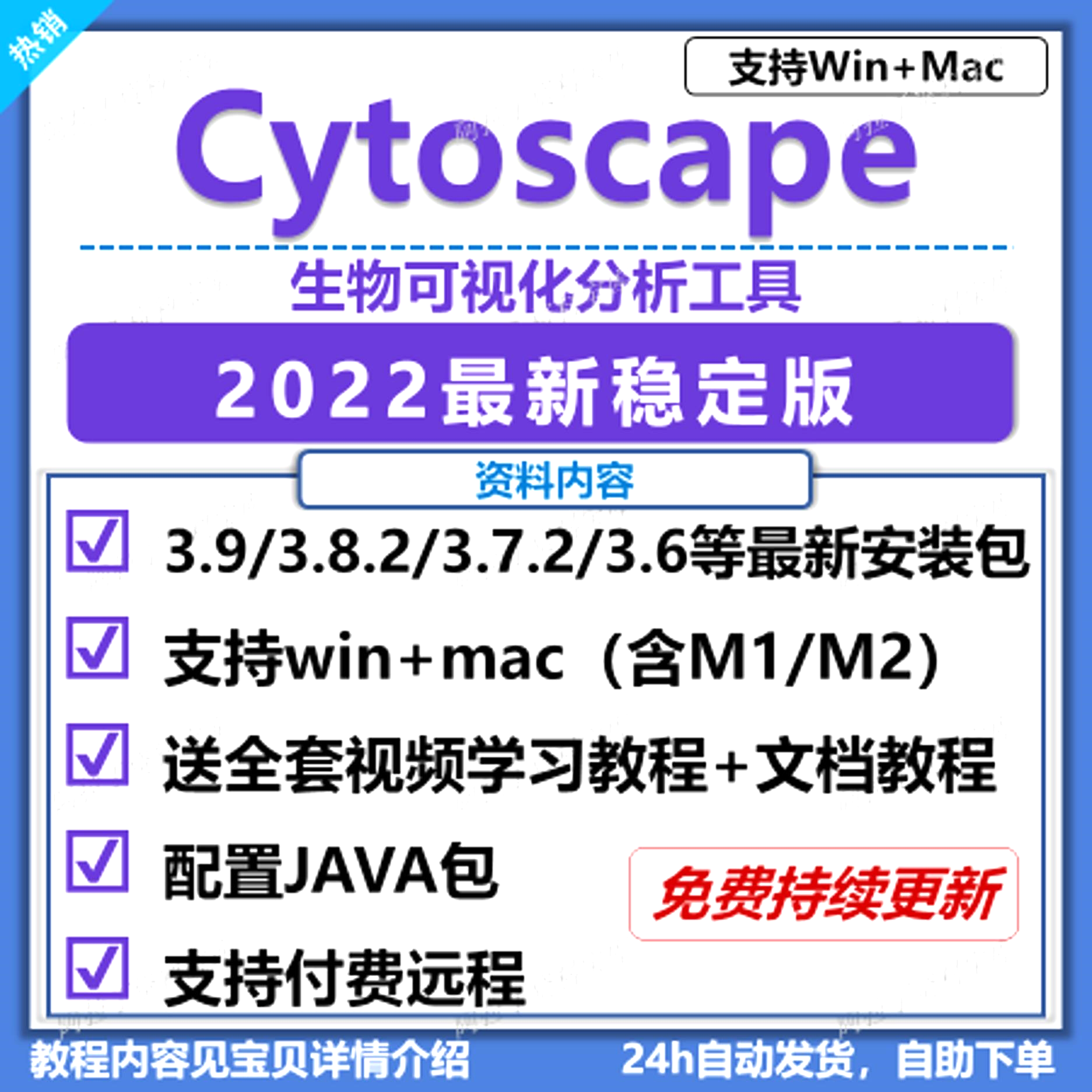 生物信息可视化送中文视频教程 win和mac cytoscape软件远程安装