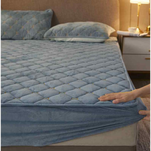 定制牛奶绒床笠单件冬季 加厚床罩水晶珊瑚绒榻榻米床垫保护套罩三